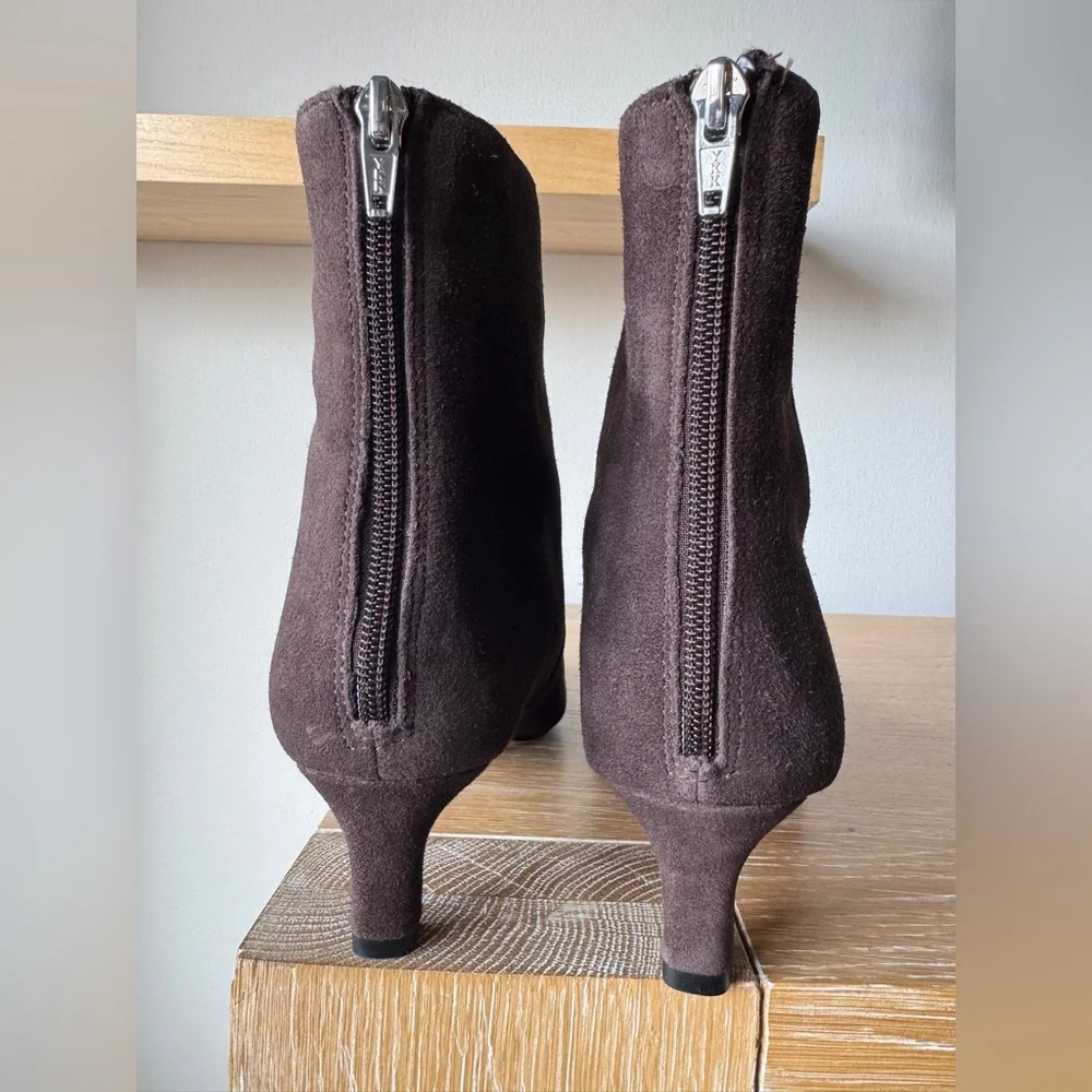 NWOB MADEWELL Women’s The Dimes Kitten-Heel Boot Dark Roast Suede Size 7.5 NR863